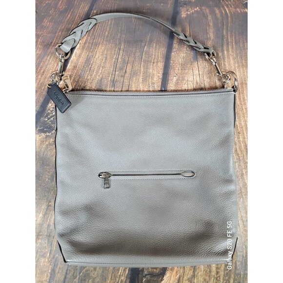 Coach Abby Duffle Gray Pebble Leather F31507 Crossbody Shoulder Purse Excellent - Picture 4 of 10